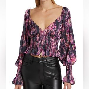 WAYF Heartbreaker Smocked Top